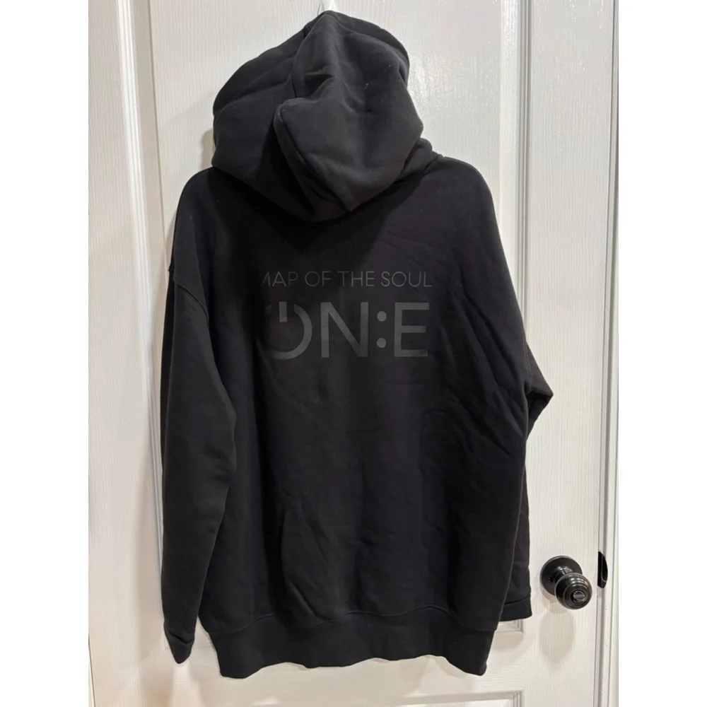 Official BTS MAP OF THE SOUL ON:E Full Zip Concert Hoodie, Black, Size Large Men